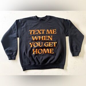 Lonely Ghost Crewneck Sweatshirt - Text Me - Orange Black - Size Large